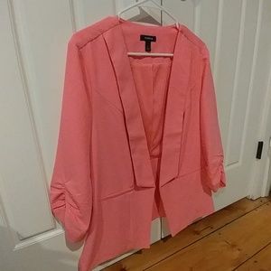Crepe Ruched Sleeved Blazer